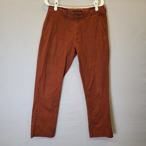 J Crew Mercantile Flex Straight Rust Orange Pants Mens 31 x 30